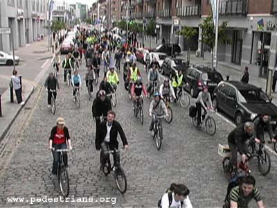 Bicyclists in Dublin for Velo-city conference.