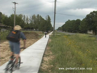 Children on new sidewalk
