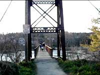 Pedestrian bridge across the Androscoggin River.